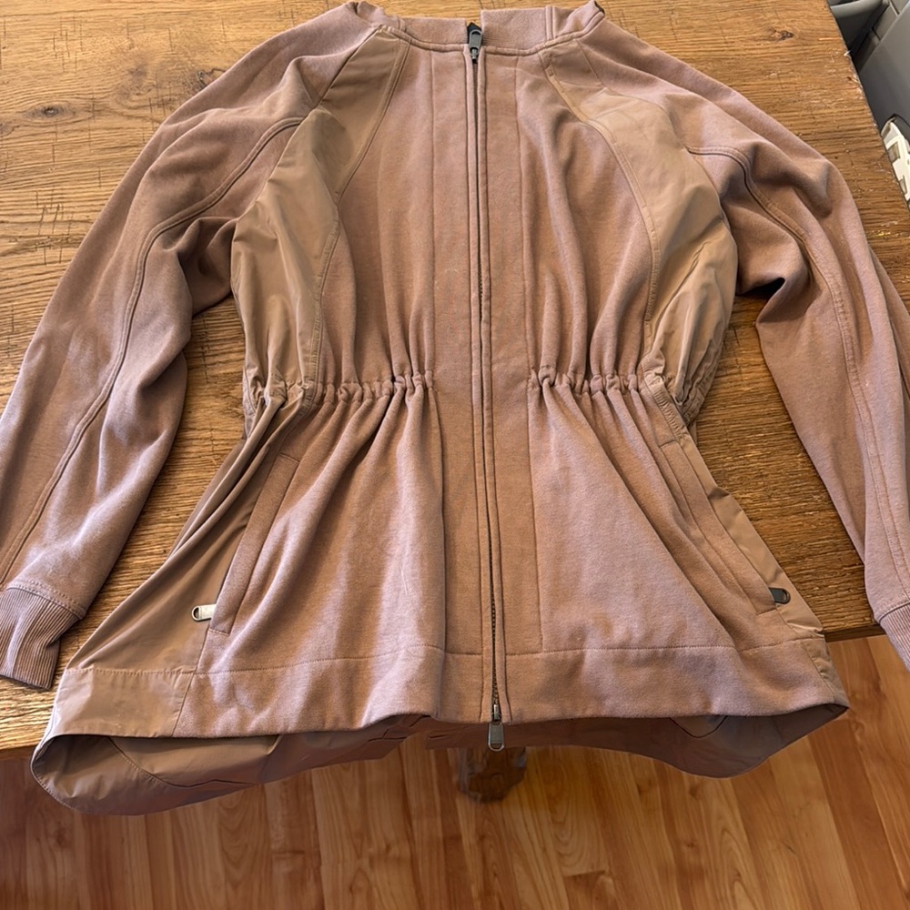 Athleta Brown Utility Jacket with Elastic Waist